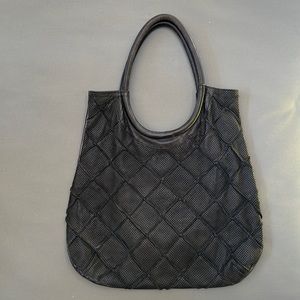 Anthropology tote genuine leather bag